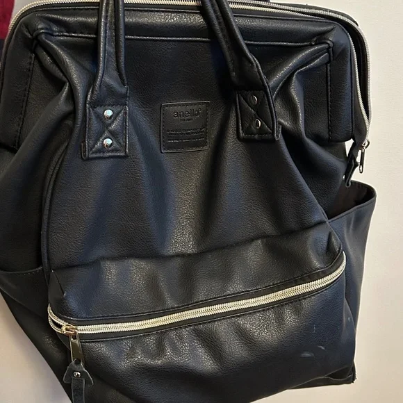 Anello leather backpack black hotsell